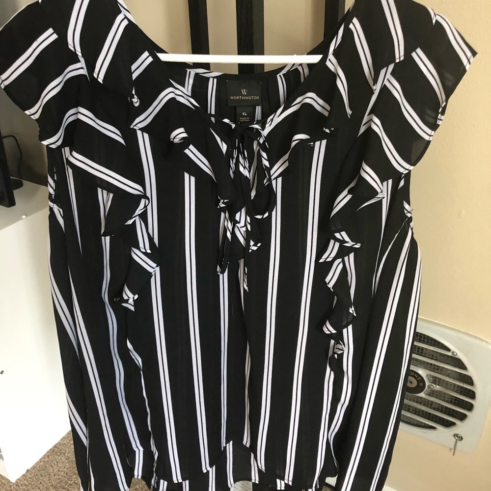 Black and White Blouse